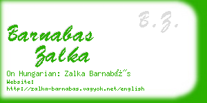 barnabas zalka business card